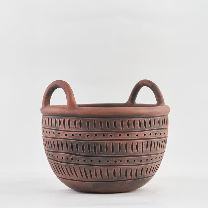 "Afro Handle" - Pottery Basket