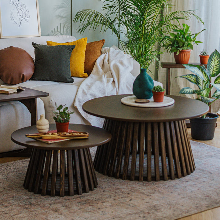 “Striped Landing” - Set of 2 Wooden Tables
