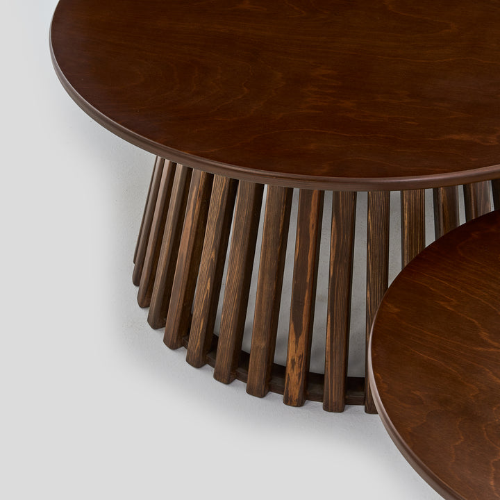 “Striped Landing” - Set of 2 Wooden Tables
